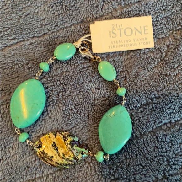 Sterling Silver Semiprecious earrings Bracelet - Picture 3 of 7